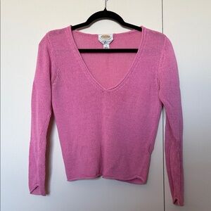 Pink V-Neck Sweater | Size: S